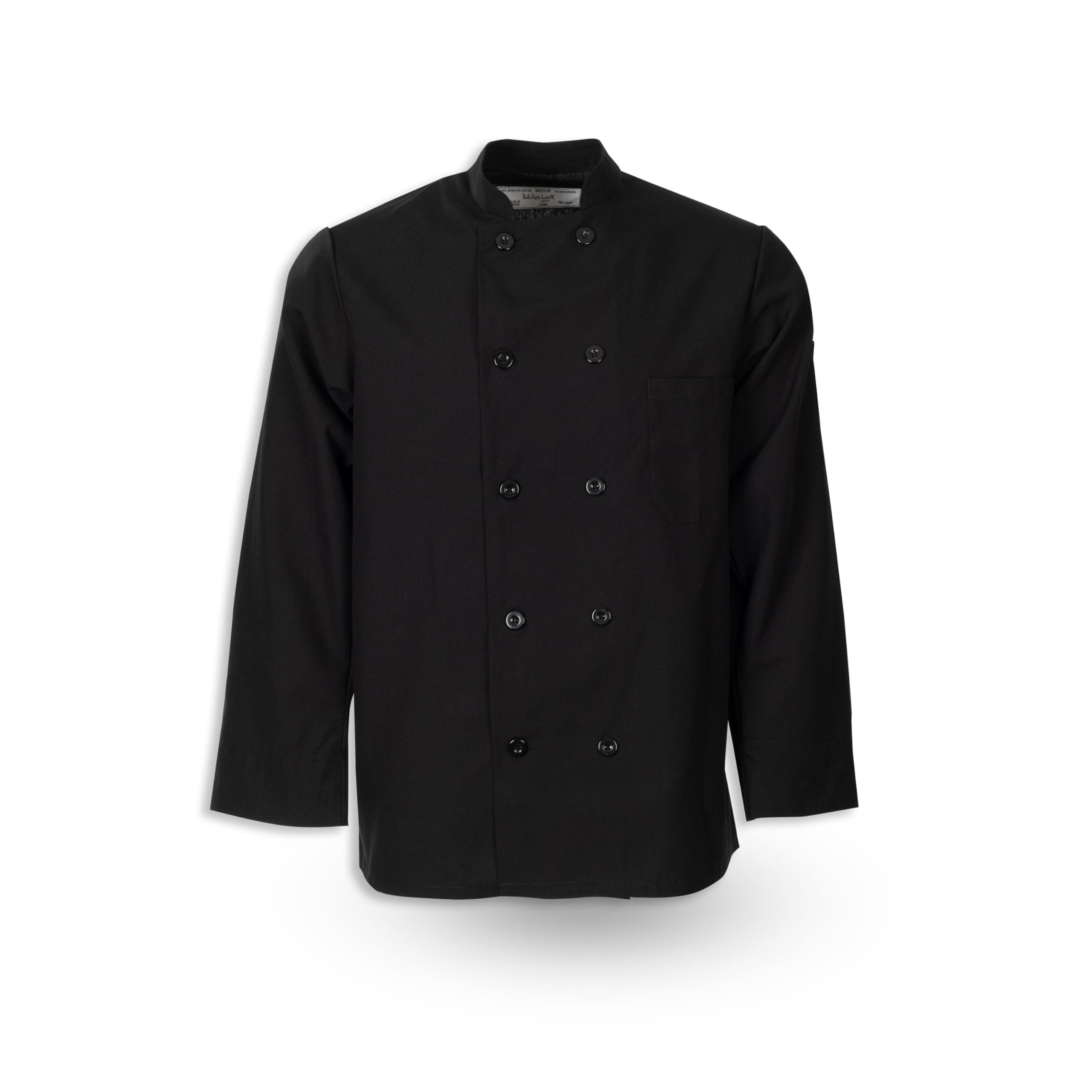 Chef Trends Basic Economy Chef Coat Long Sleeve C390 - Black, X-Large