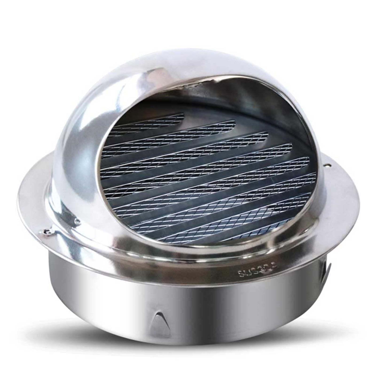 GYEQXKT Chimney cap,Round Chimney Cap Stainless Steel Round Exhaust Dryer Vent Cover Grill Ventilat Outlet Wall Air Vent Dryer Hood External Extractor Chimney Rain C Chimney Hat(130mm/5.1in)