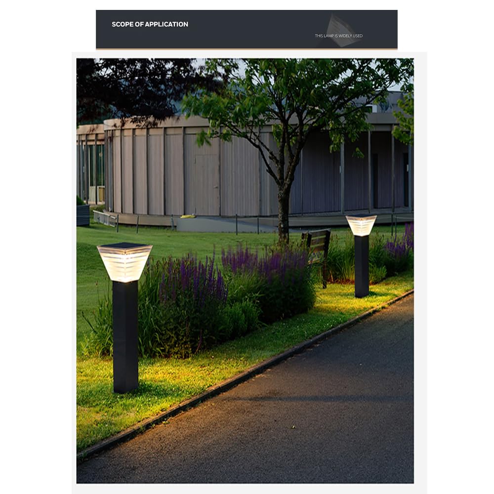 Lampada Solare da Giardino contemporanea, Impermeabile, per Ville, Giardini, Cortili, quartieri residenziali (Stile 15 H60CM, 1 Pezzo)