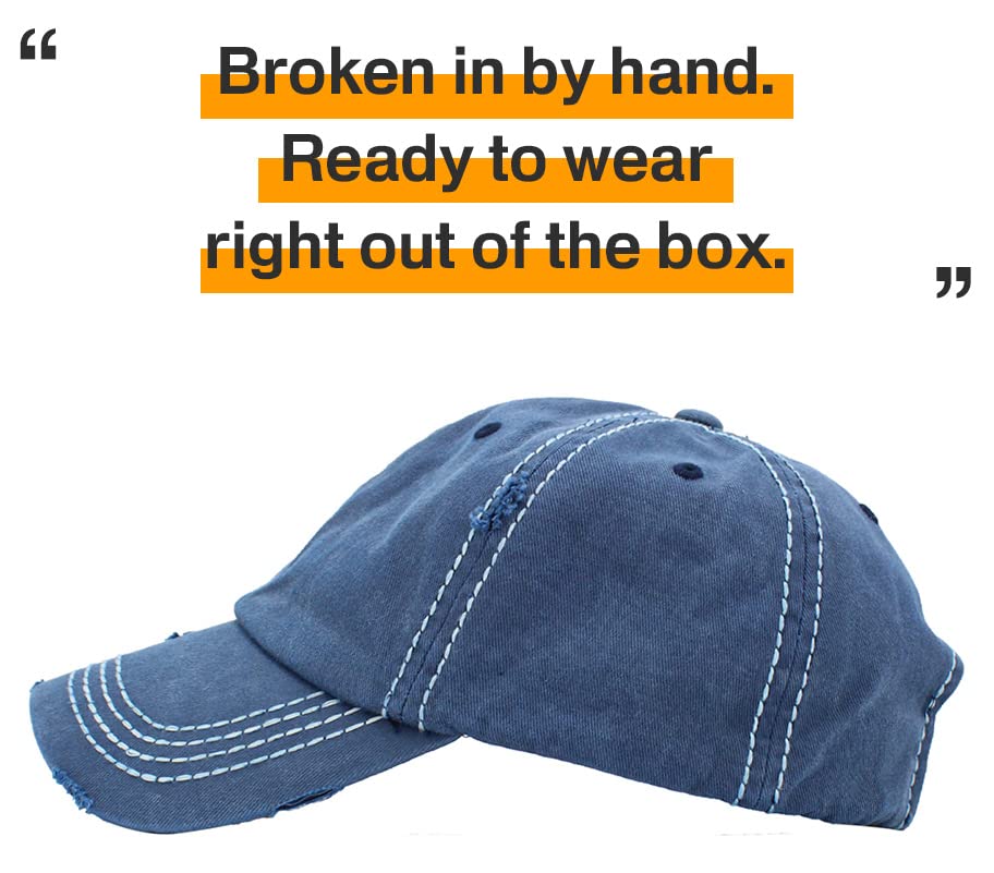 Image of KBETHOS Vintage Washed Distressed Cotton Dad Hat Baseball Cap Adjustable Polo Trucker Unisex Style Headwear