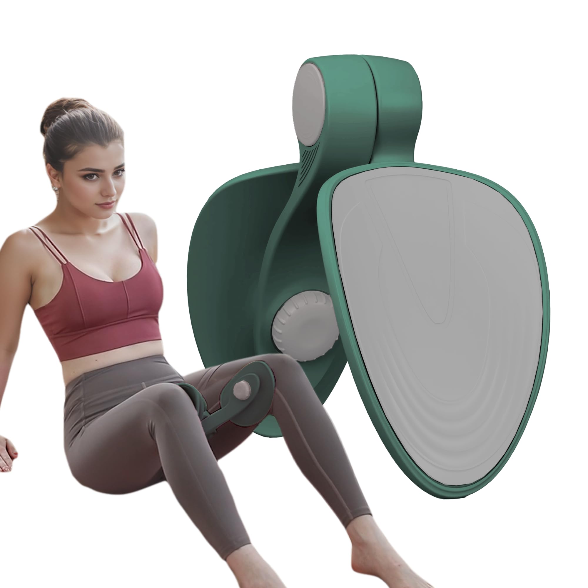 Thigh Master - Thigh Toner, Pelvic Floor Trainer, Kegel Trainer & Butt, Leg, Arm Toning Master Equipment for Home Gym Workout (Dark Green)