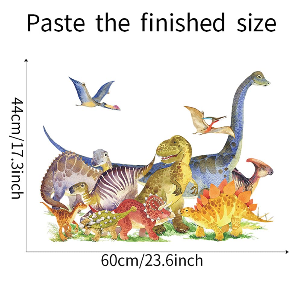 Stickers Muraux Dinosaure XXL Wondever - Déco Chambre Bébé Garçon 164x83cm, 3 Feuilles PVC