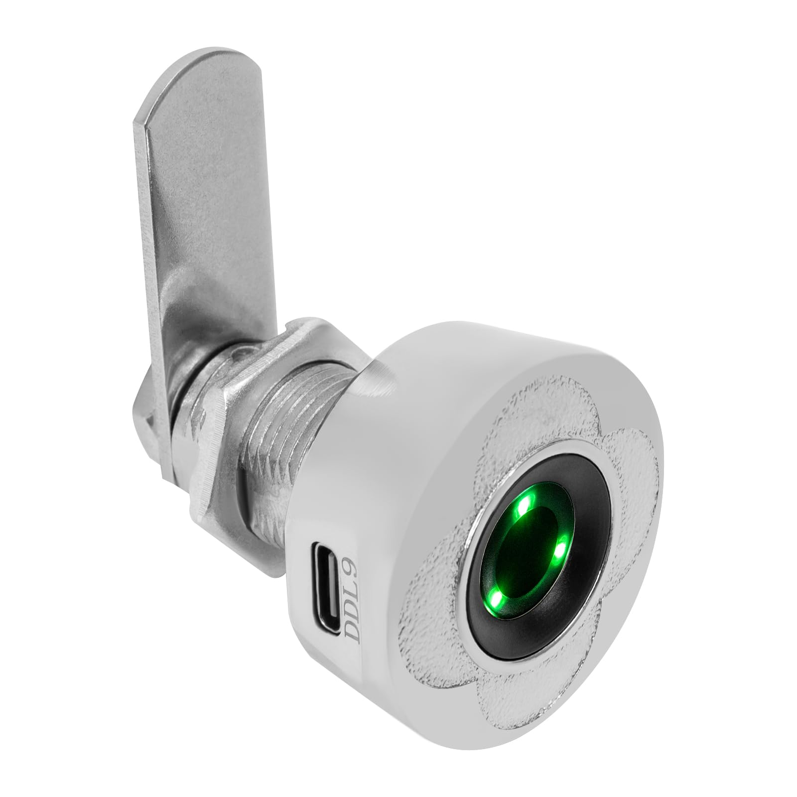 Zamek krzywkowy na odcisk palca, inteligentny zamek do drzwi, 18 mm, srebrny, 20 odcisków palców, z trwałą baterią do szuflad, jednostronnie otwieranych szafek i innych szafek stalowych