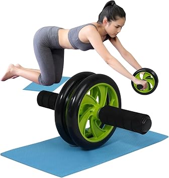 Gym Fitness Ab Roller Ab Wheel Abdominal Exercise Equipment 6 Pack Abs & Core Strength Training Home Equipment Green/Black