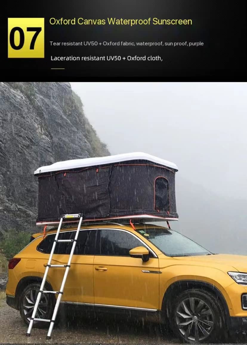 PRUJOY Tienda de campaña de Techo para vehículo Todoterreno, Tienda de campaña de Doble Capa con Soporte Recto para Coche de conducción automática, para Viaje y Camping (White Shell Green)