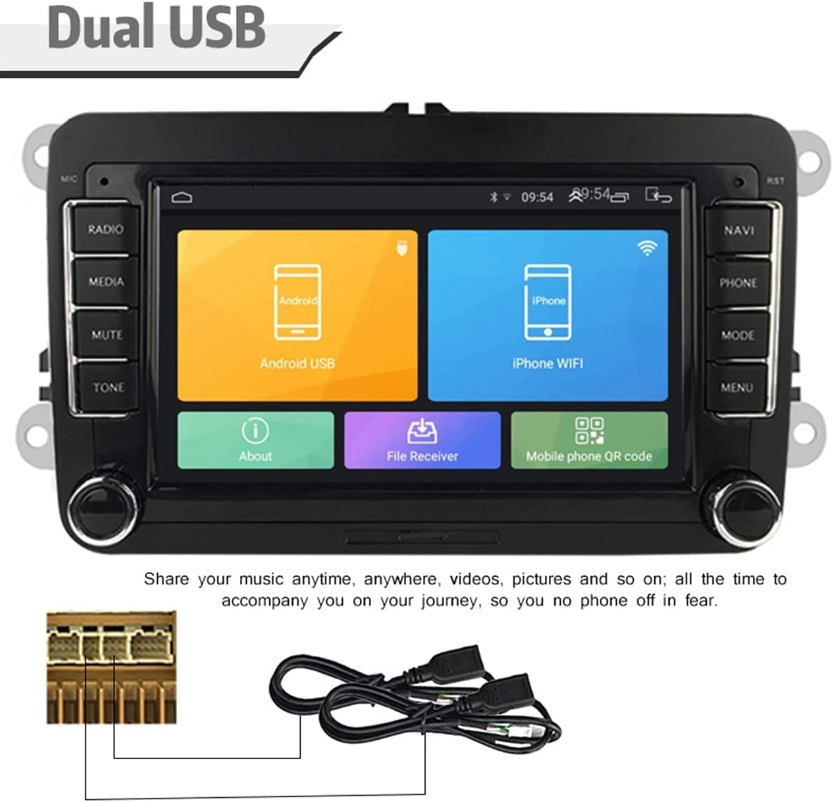 Reproductor Multimedia de Radio estéreo para Coche con navegación GPS Android 2 DIN para Bora Golf In/V Polo Volkswagen Passat Bsh Bsh Touran