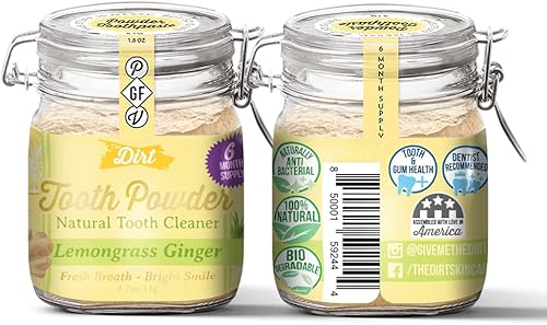 Miniatura 3 de The Dirt Polvo de dientes - Sin flúor - Remineralizante con aceites esenciales y arcilla de bentonita - Alternativa de pasta de dientes natural -