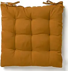 Almofada Assento Cadeira Futton Futon 40x40cm Cores Diversas 100% Poliéster (Mostarda)