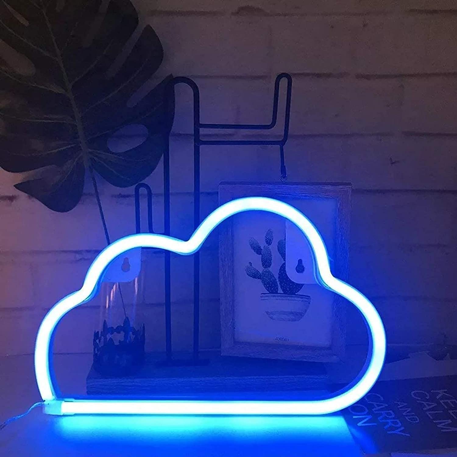 GLORICA Blue Neon LED Light, Cloud Neon Light, Cloud Sign Shaped Decor Light, Wall Decor for Party (Blue)