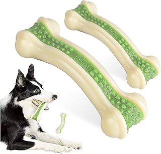 Taicols Dog Chew Toys for Aggressive Chewers Large/Medium/Small Puppies Pet Toy with Durable Nylon Nylon Dog Chew Bones Indestructible Dog Toys, 2 Pack Beef Flavor Indestructible Dog Teething Bones for Puppies Breed,2 Pack Beef Flavor Indestructible