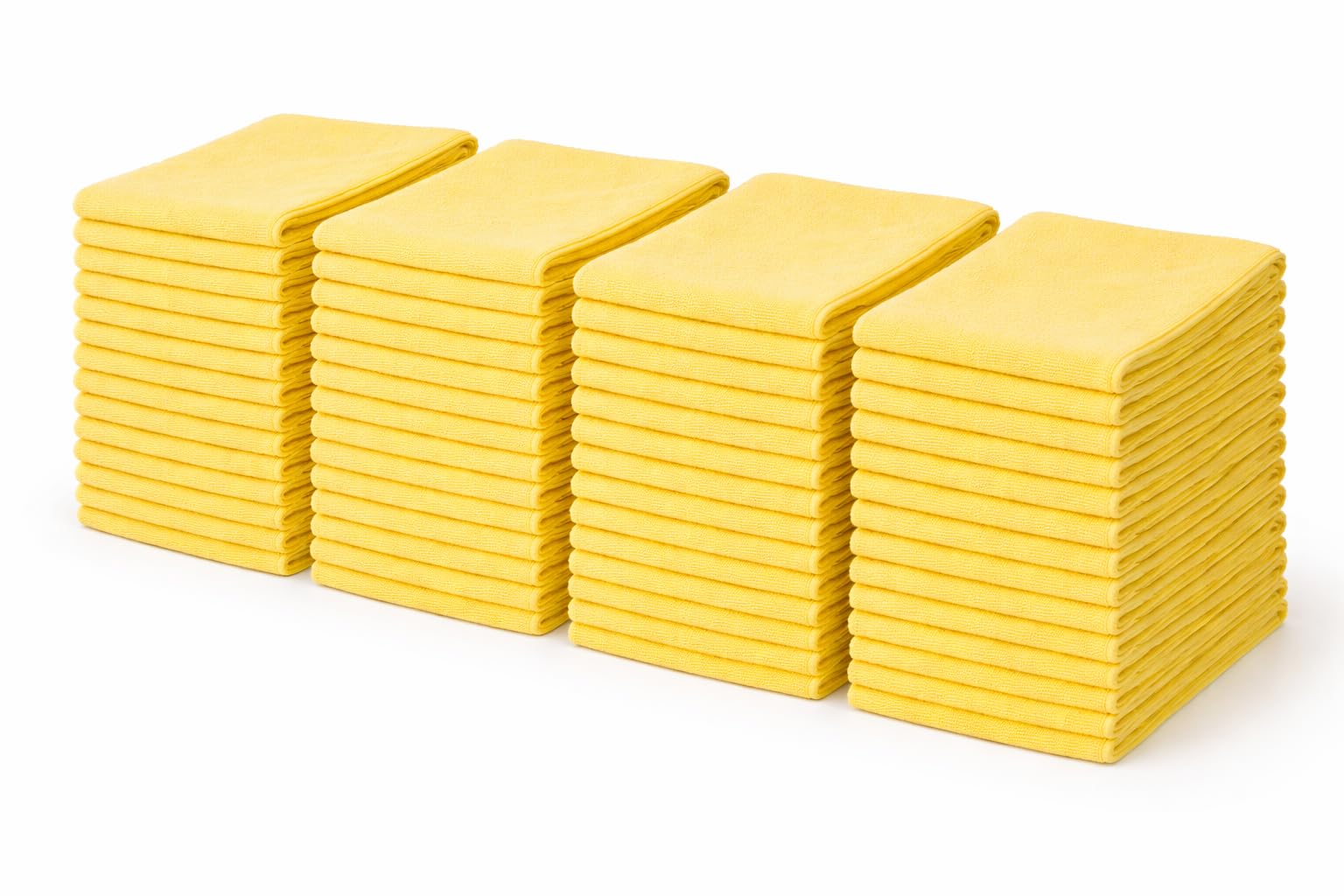 Bayli 100 Stück Mikrofasertücher 38x38 cm Gelb – Reinigungstuch Poliertuch 210 g/m² für Autopflege, Haushalt & Gewerbe