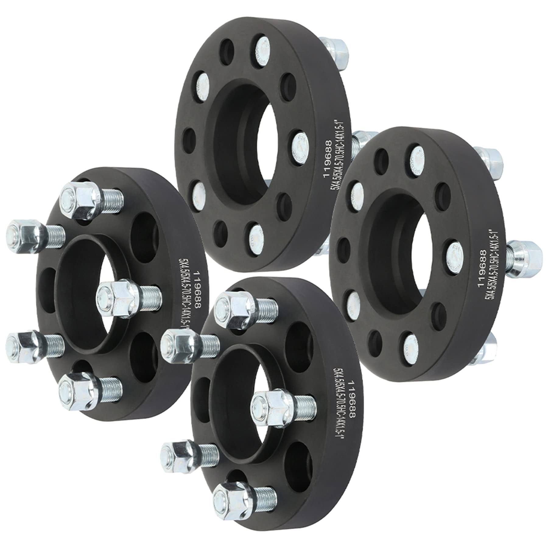 SCITOO 2Pcs 5x4.5 Wheel Spacers 1 inch for Ford Black 70.5mm