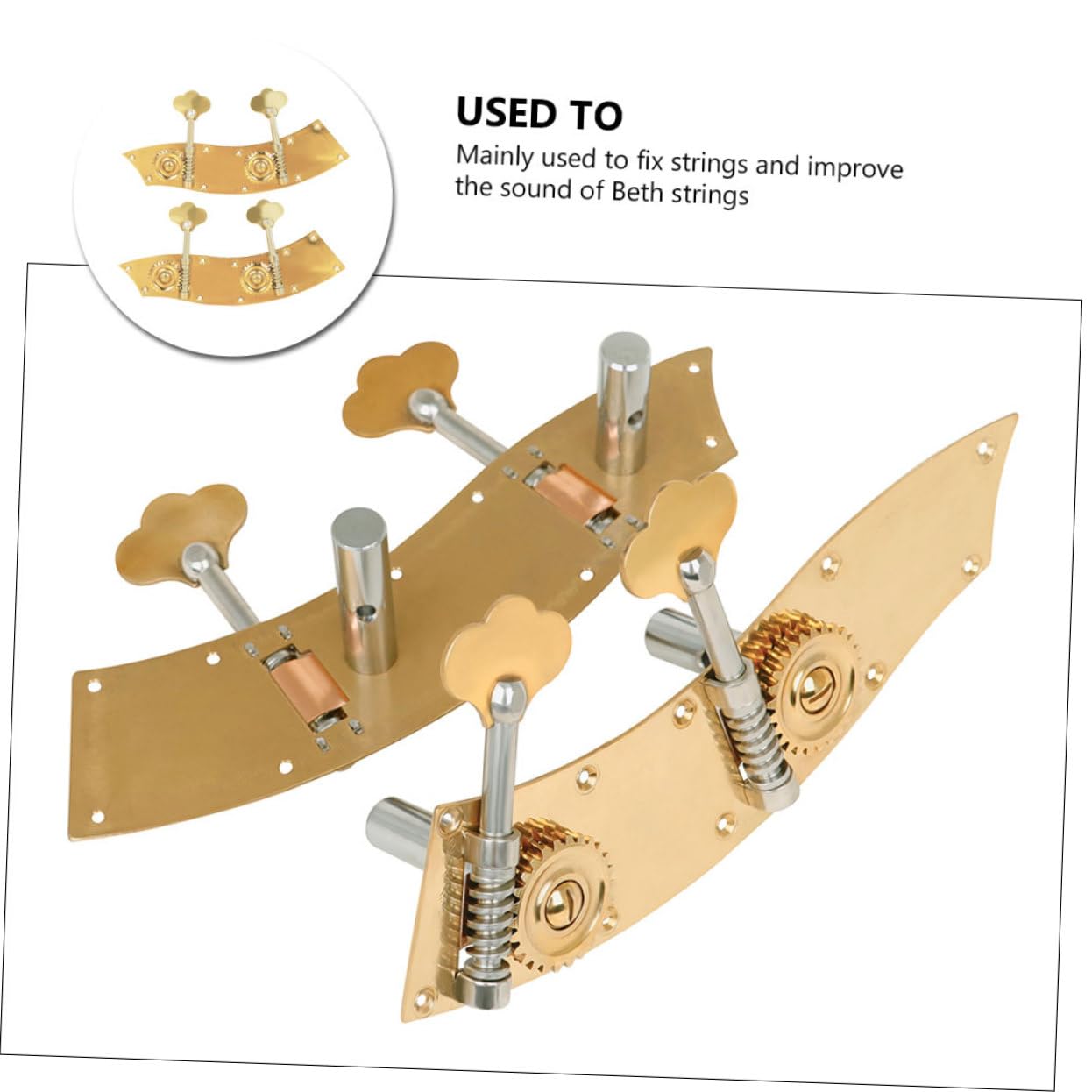 Toyvian 2 pièces Tuning Pegs pour Contrebasse Accessoire Durable pour Or