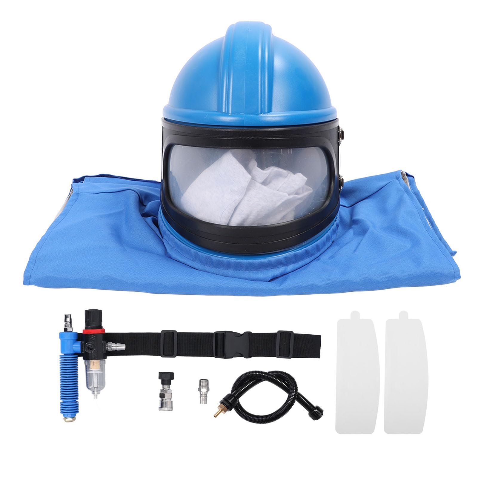 Casque de Sablage, Alimentation en Air Sûr avec Température pour Pulvérisation, Coupe, Concassage de Peinture