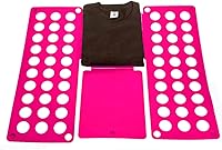 Vista 1 de Carpeta de ropa para niños, organizador de carpetas de lavandería súper rápido, tablero plegable superior, ideal para el hogar y viajes, color rosa