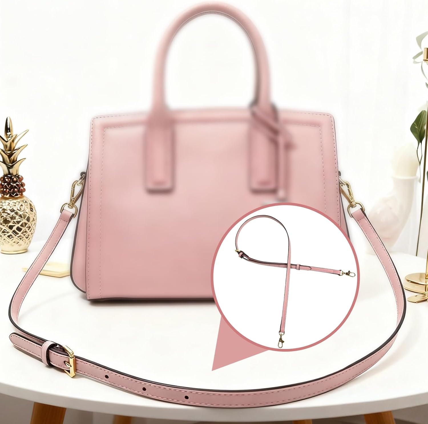 Purse Replacement Straps,Adjustable Crossbody Long Thin Replacement Straps,Pink - Image 5