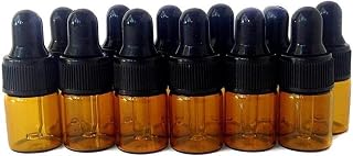 24PCS 3ML Amber Glass Essential Oil Bottles with Black Caps Eyed Dropper Container for Cosmetic Makeup Sample Aromatherapy Use