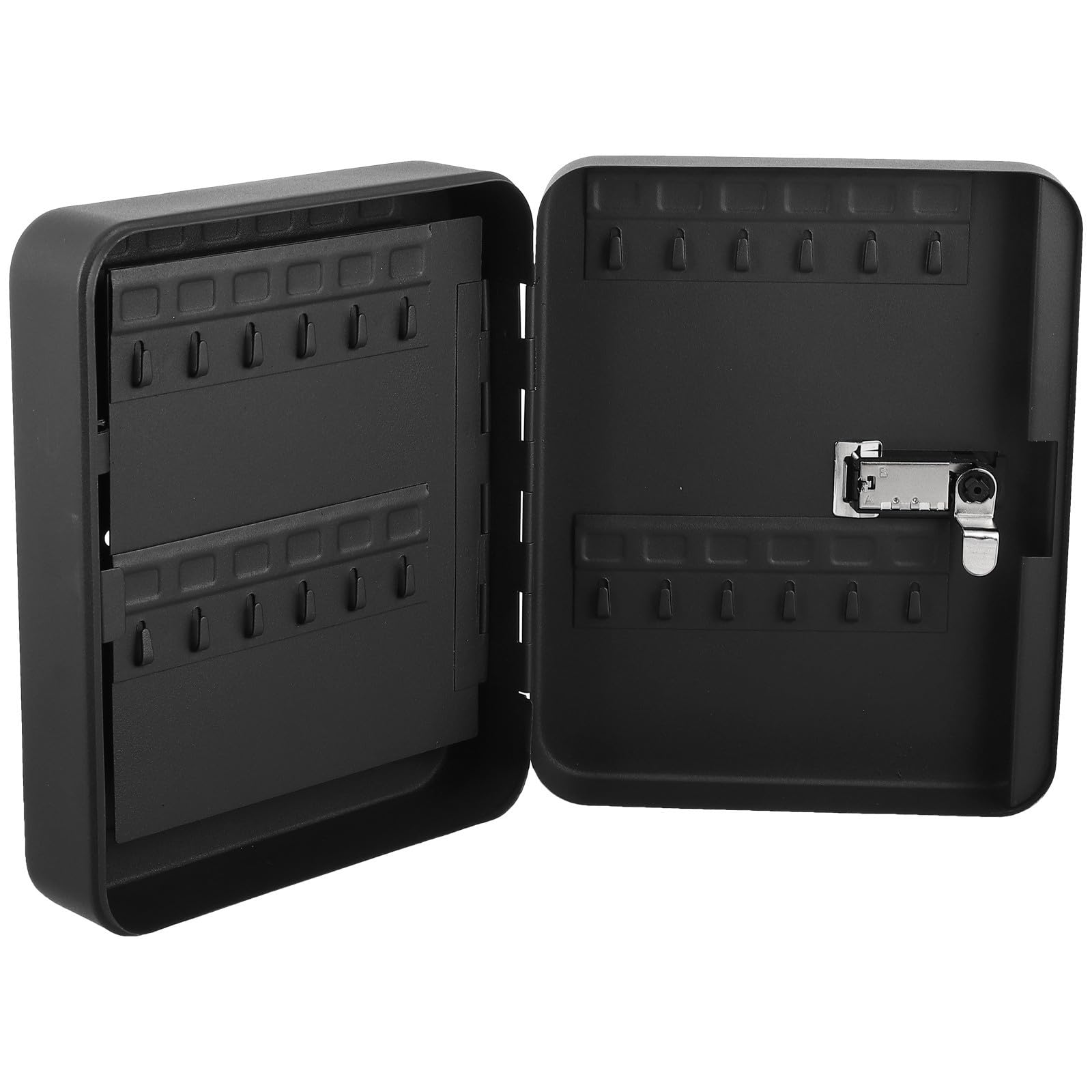 Anneome Cassaforte Portachiavi da Muro 48 Slot in Ferro Nero Codice | Angoli Arrotondati, Struttura Antigraffio, per Uso Domestico, Formato Compatto da Parete