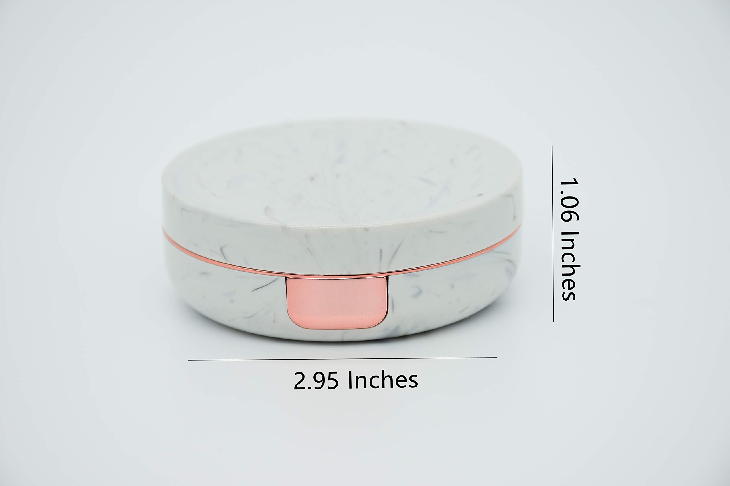 Paquete de 2 estuches de mármol para lentes de contacto, todo en uno, kit de almacenamiento de contacto de viaje, oro rosa, 2 Count (Pack of 1), Mochila de viaje