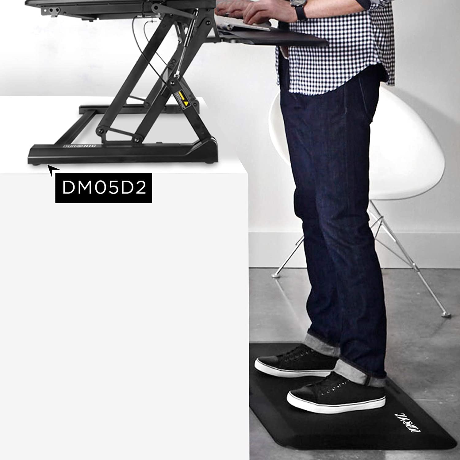 Duronic Anti-Fatigue Mat DM-MAT2, Office Sit Stand Desk Floor Mat, Ergonomic Support for Feet Hips, Legs & Back - Image 3