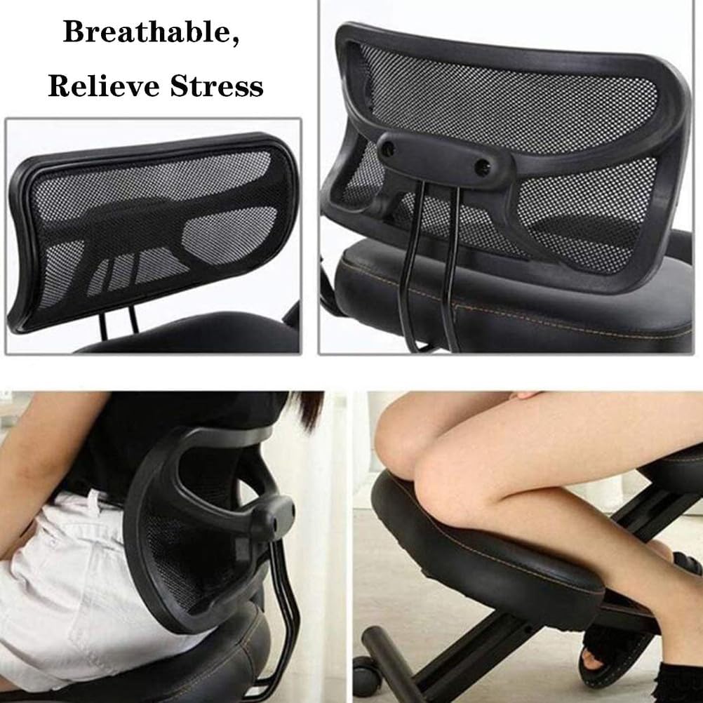 SFKLYU Ergonomic Kneeling Chair for Upright Posture, Adjustable Posture Corrective Knee Stool with Rolling Wheel and Thick Comfortable Cushion,A4
