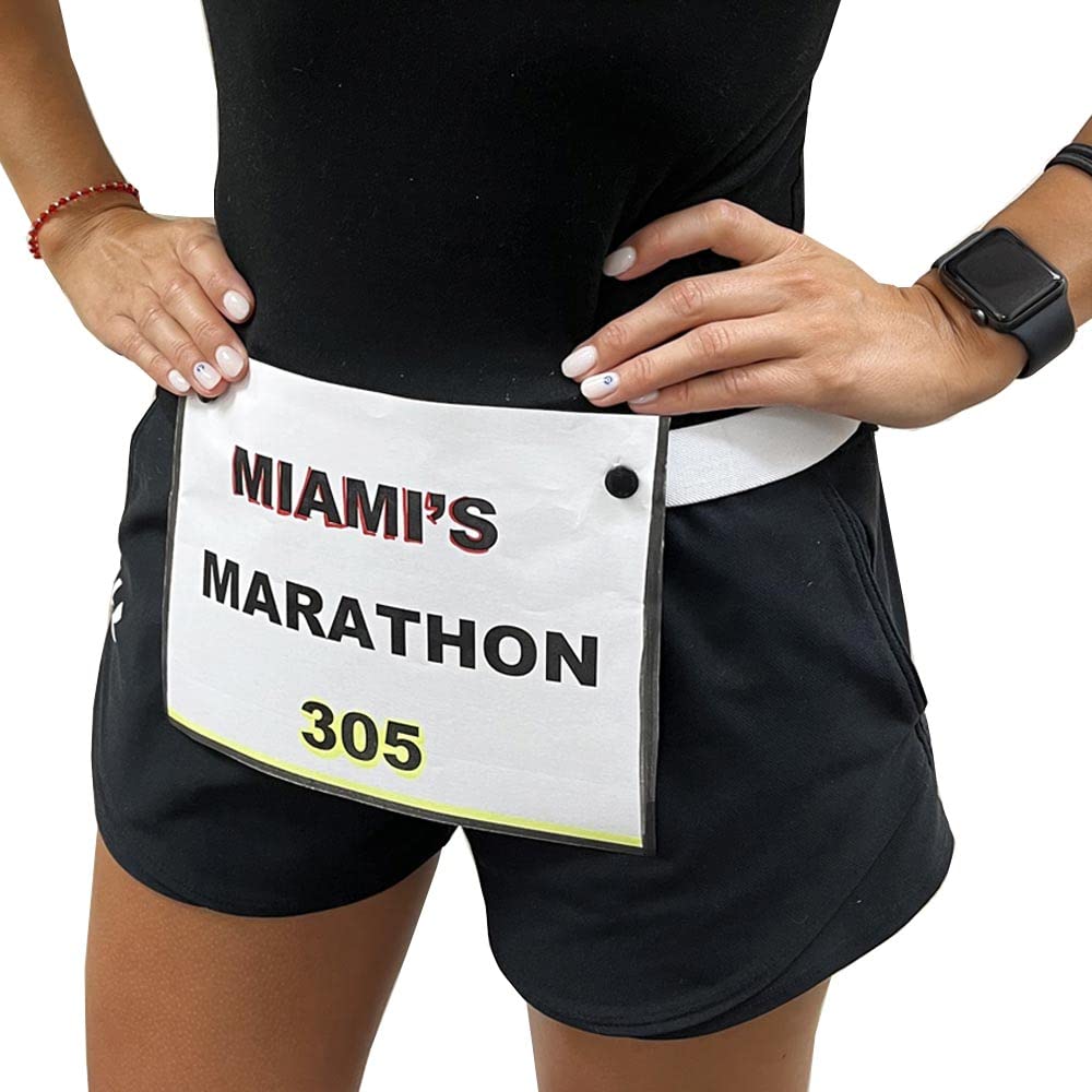 Race Number Belt Running Triathlon Marathon No pins Needed Stretch Fit Comfy