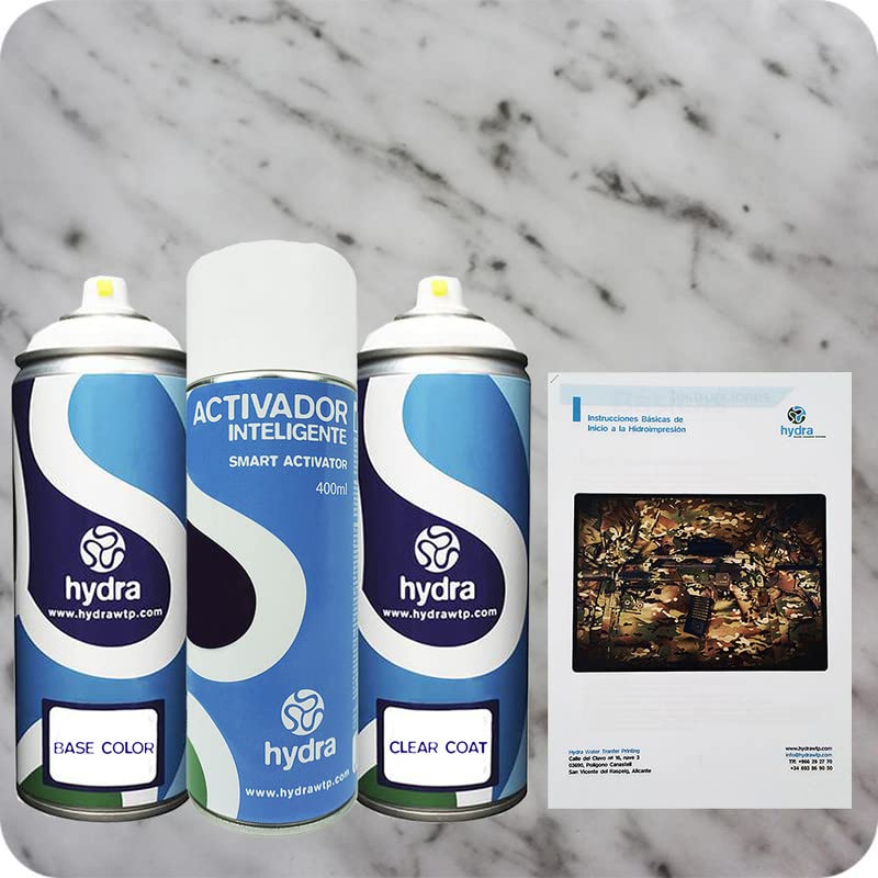 STARTER Kit Cubicatura Kit: Attivatore Spray 400 ml + colore di fondo + vernice + manuale di istruzioni+ pellicola cubicatura marmo. Larghezza: 100 cm. Lunghezza: 100 cm (HMM-035)