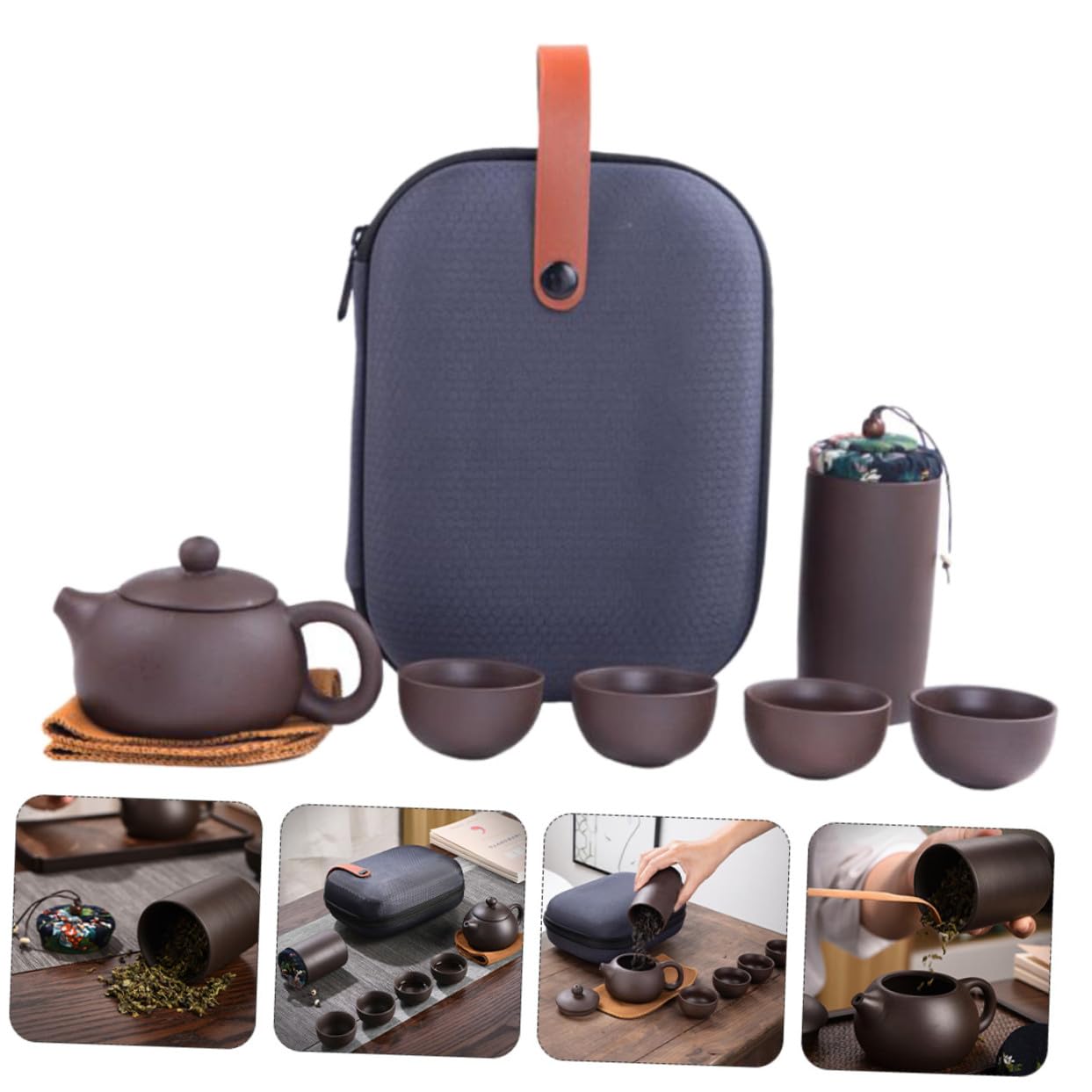 Service à Thé en Argile Violette, Lot de 1 Set de Set, Café, Élégant