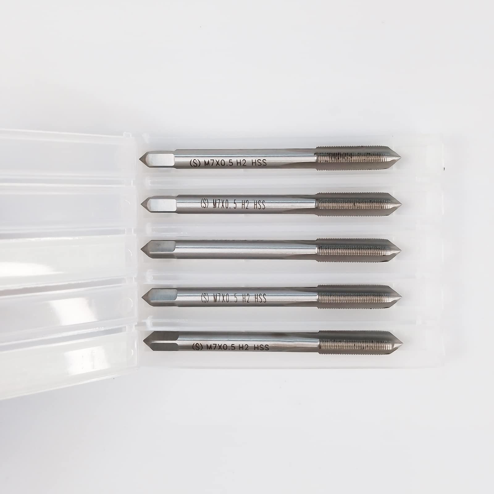 HUAZHICHUN M7×0.5 Metric Hand Tap,Thread Tap Pitch Straight Flutes HSS Right Hand Tap (2pcs)