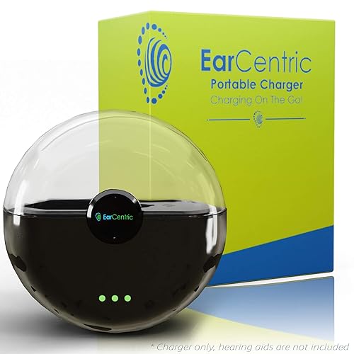 EarCentric On-The-Go - Cargador de batería recargable portátil para amplificadores de audífonos EasyCharge, color negro disponible en Yaxa Guatemala