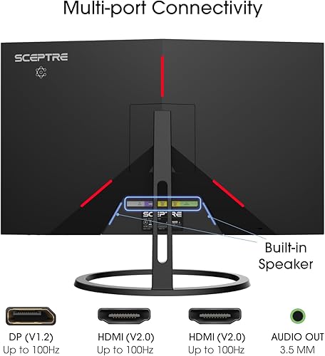 Vista 6 de Sceptre IPS 27 pulgadas 2K 2560 x 1440p QHD 75Hz DisplayPort HDMI 99% sRGB altavoces integrados máquina negro (E275W-QPT)