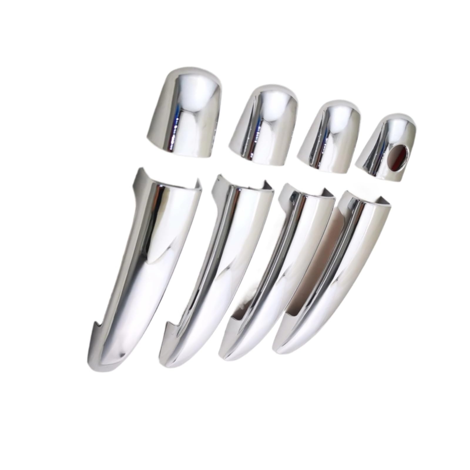 DSPOLIMV Outer Door Handle Cap Compatible with Peugeot for 3008 for 5008 2009-2013 Carbon Chrome Car Accessories Door Handle Cover Auto Trim(Chrome Color)