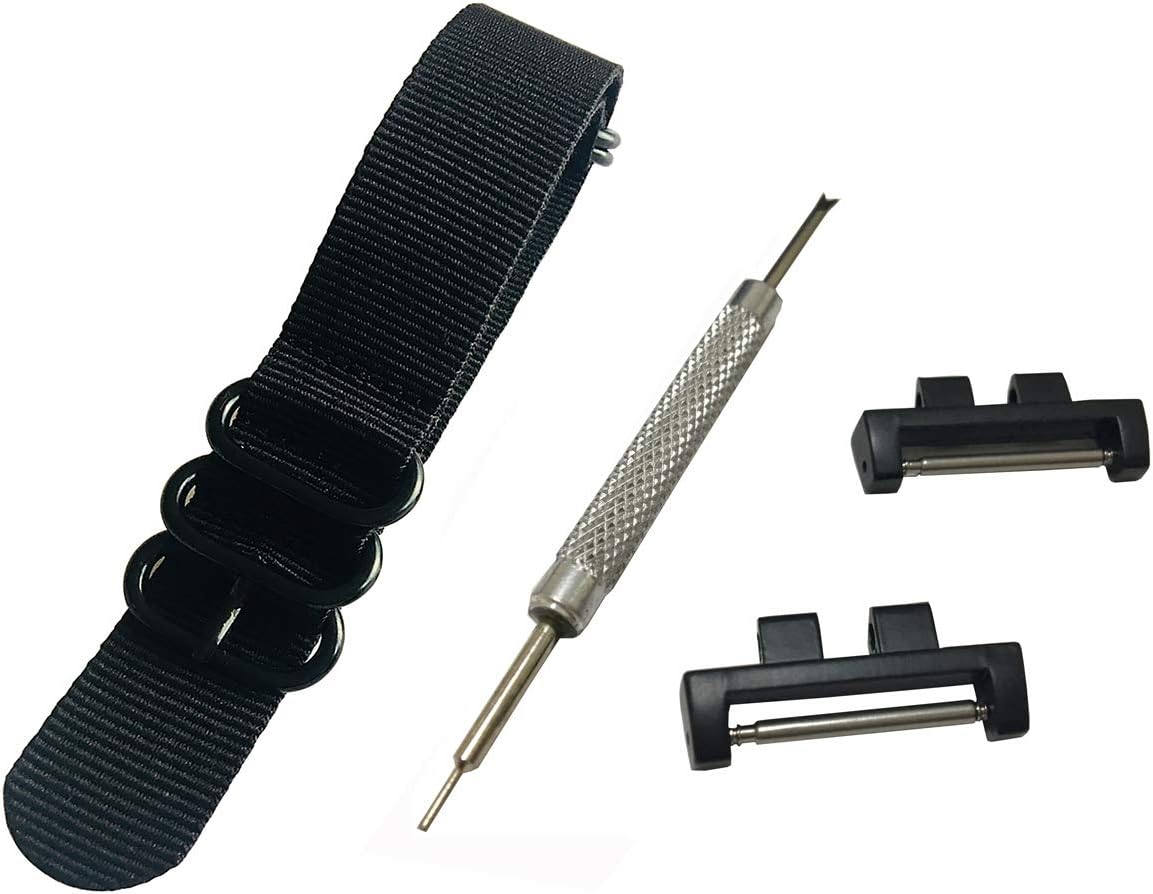 ] 20mm 5 Ring Nylon Watch Band Strap GMWB5000 Metal Adapters Kit for Casio GShock G-Shock GMW-B5000