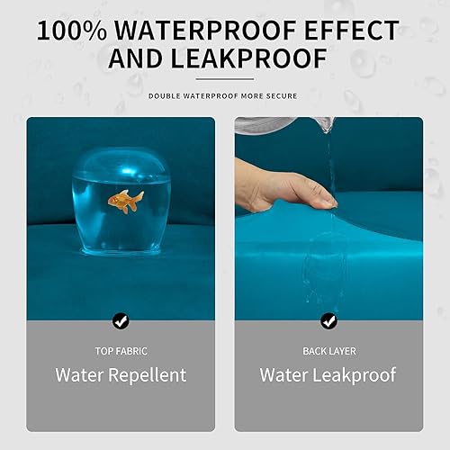 Miniatura 3 de Easy-Going Funda de sofá reclinable 100% impermeable doble, elástica, suave, para perros, funda de sofá para sofá reclinable, protector de muebles a