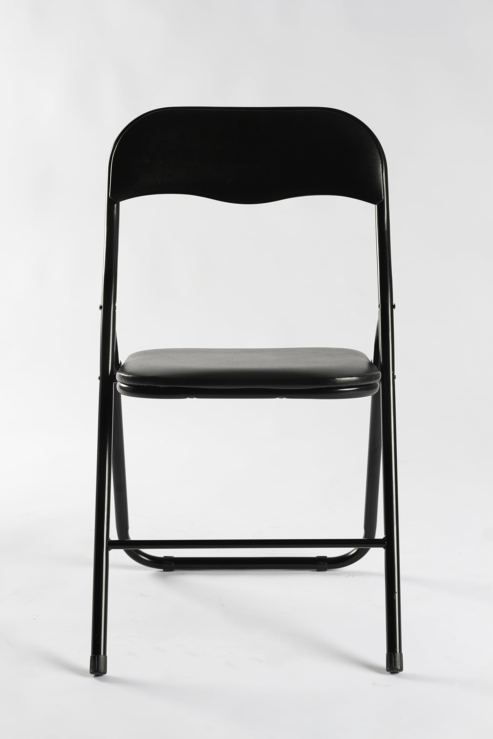DUPI Silla Plegable de Metal | Acolchada y Cómoda | Uso en Cocina, Oficina, Camping | No Requiere Montaje | para Espacios Pequeños | Sintético | Negro | Pack de 6 Unidades
