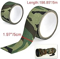 Vista 5 de ECYC Cinta autoadhesiva de camuflaje de 1.97 x 196.85 pulgadas, cinta de camuflaje impermeable, cinta elástica para conductos sigilosos para caza al