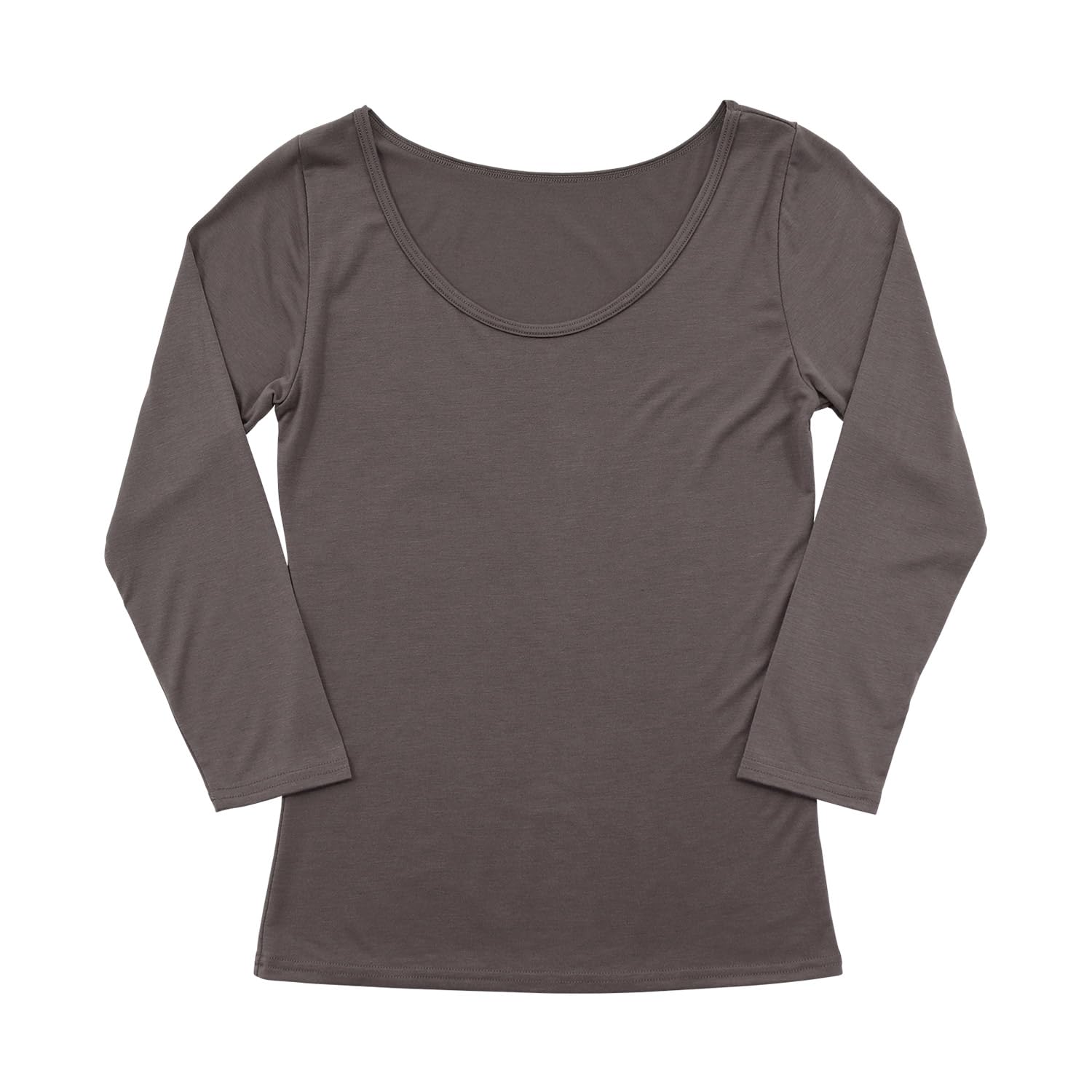 【45%OFF】【588円】 Airin レディース ラウンドネック 吸湿発熱 プラチナ加工 8分袖インナー