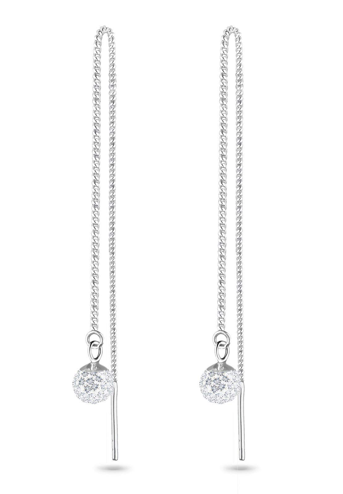 Elli Earrings Pendant Ball Crystals 925 Sterling Silver
