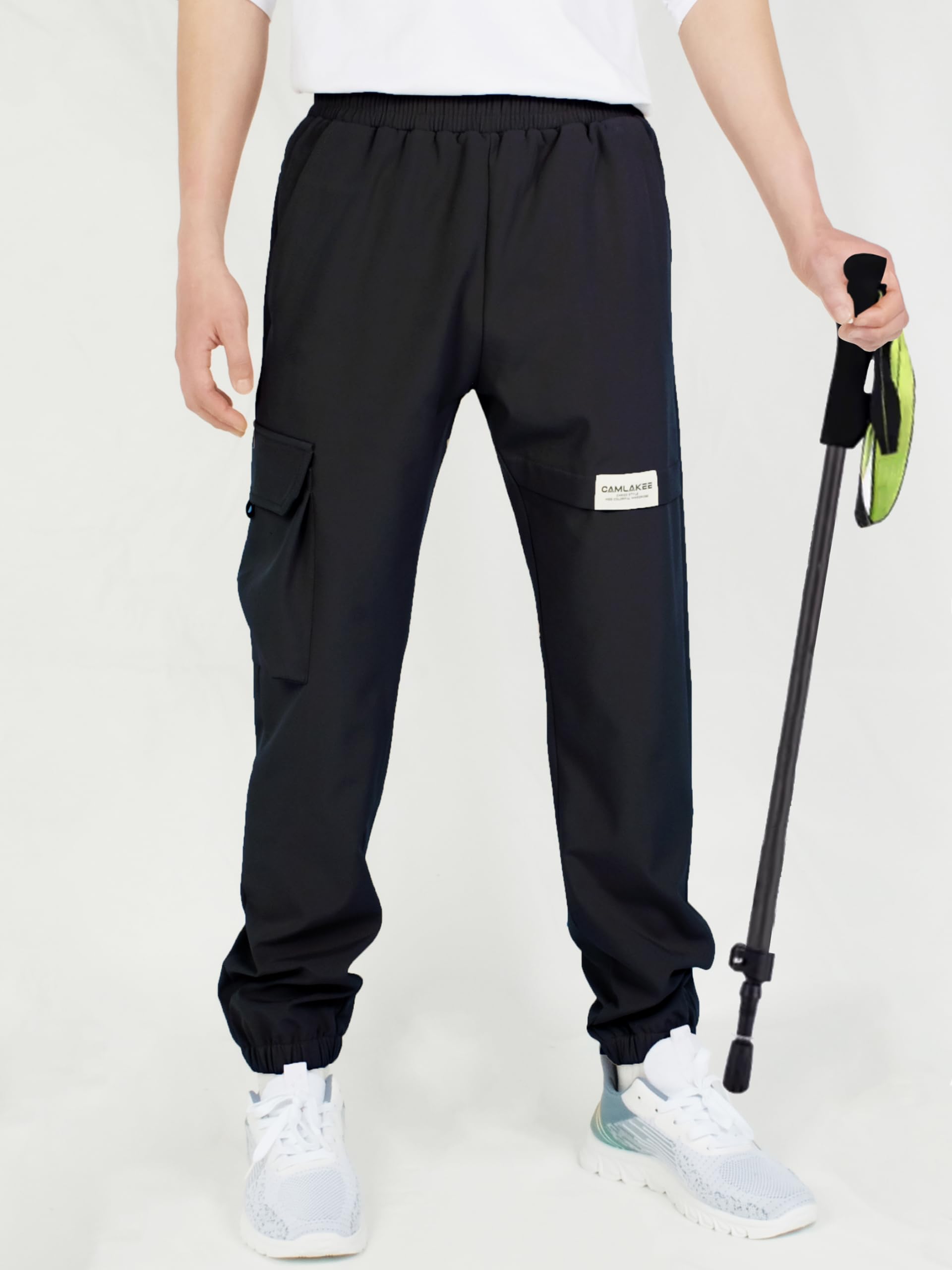 CAMLAKEE Bambini Impermeabile Guscio Morbido Trekking Outdoor Pantaloni Tipo Jogging Tipo Cargo