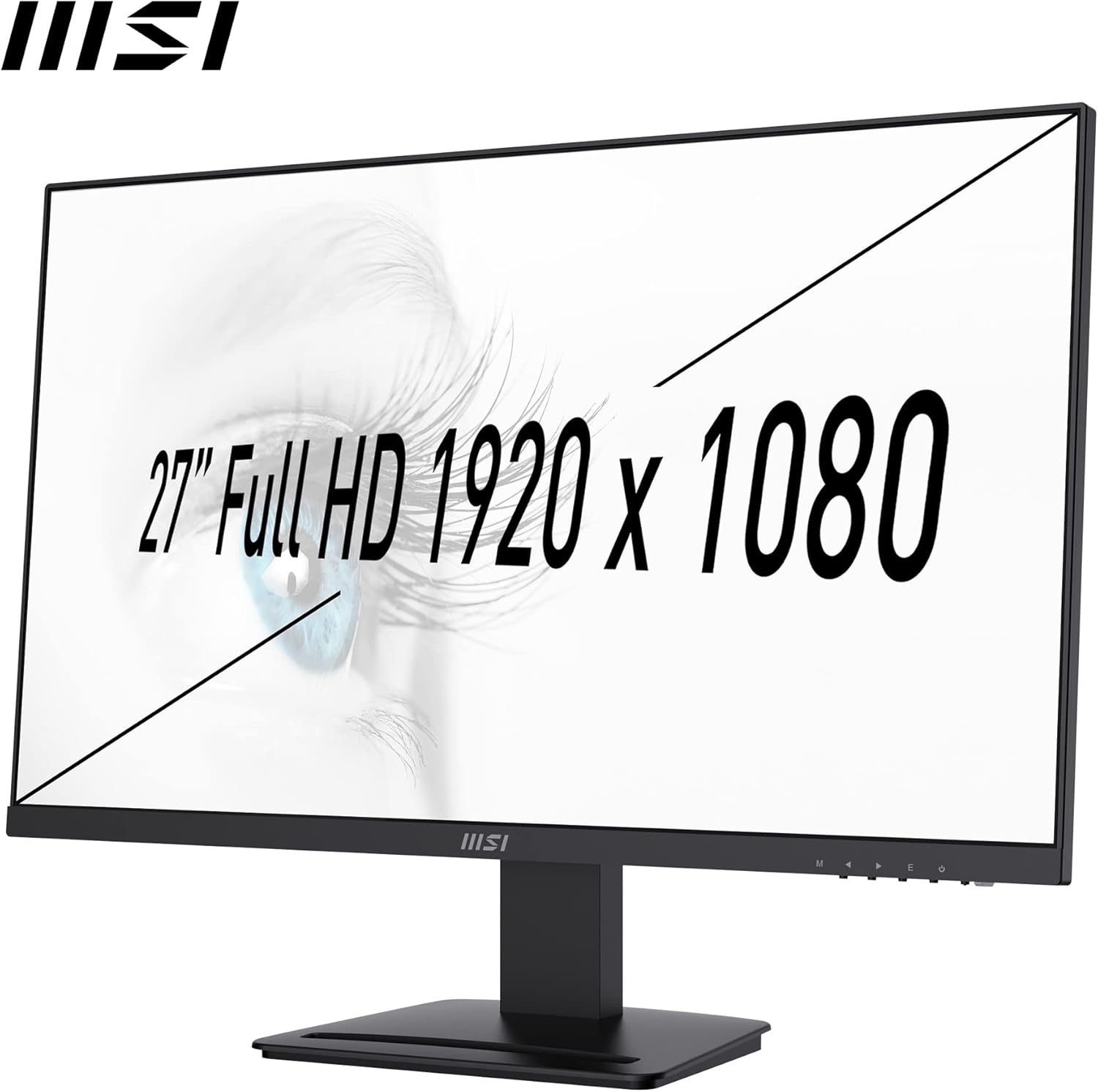 MSI PRO MP273A 27" Eye Care Ergonomic Business Computer Monitor, FHD 1920x1080, IPS, Frameless, 100Hz, 1ms, Tilt Compatible, HDMI&DP&VGA Port, Built-in Speakers, VESA, Black, 3 Year Warranty