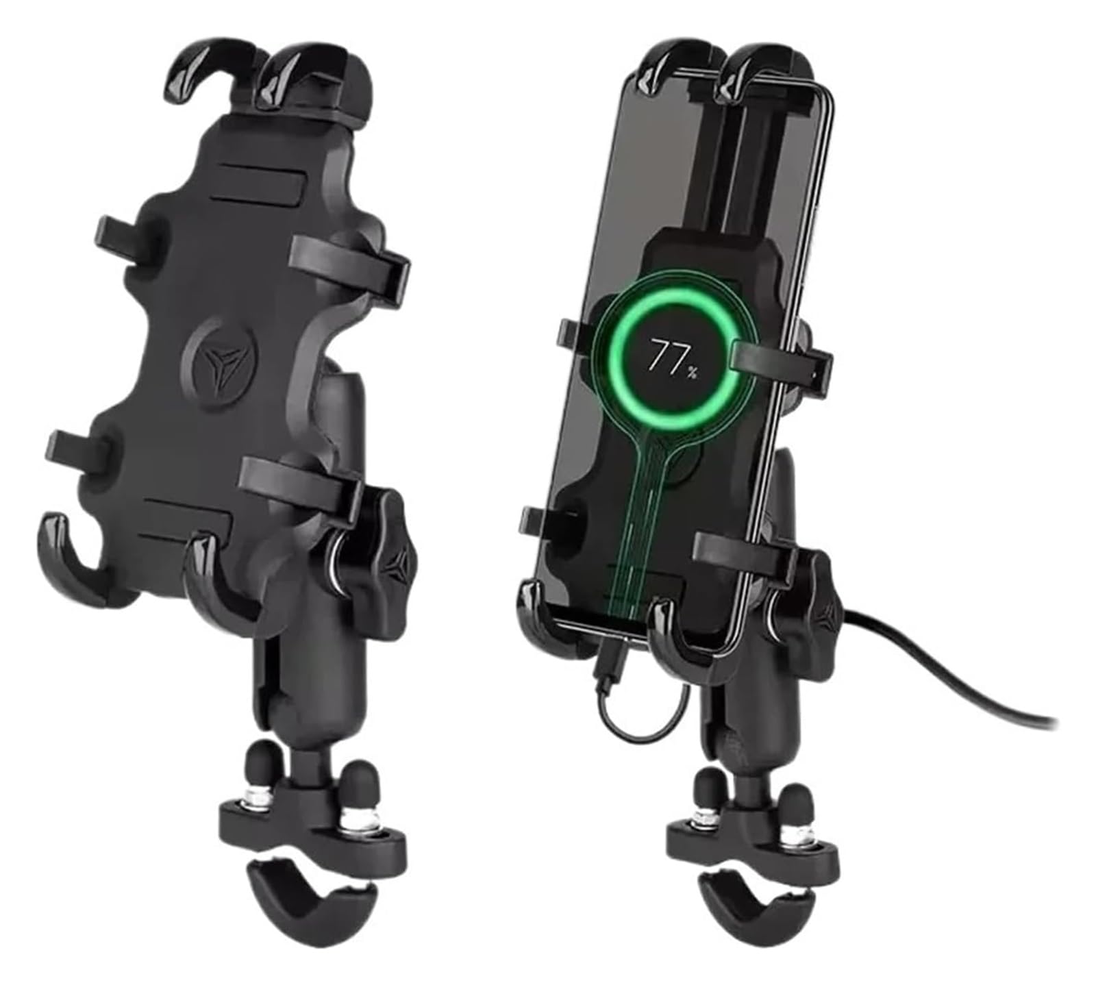 Support de Navigation pour Moto Support GPS pour Téléphone Portable De Moto Station Charge USB 3.0 Rapide pour Chargeur Rétroviseur Guidon Téléphones Portables(Mirror Charger)