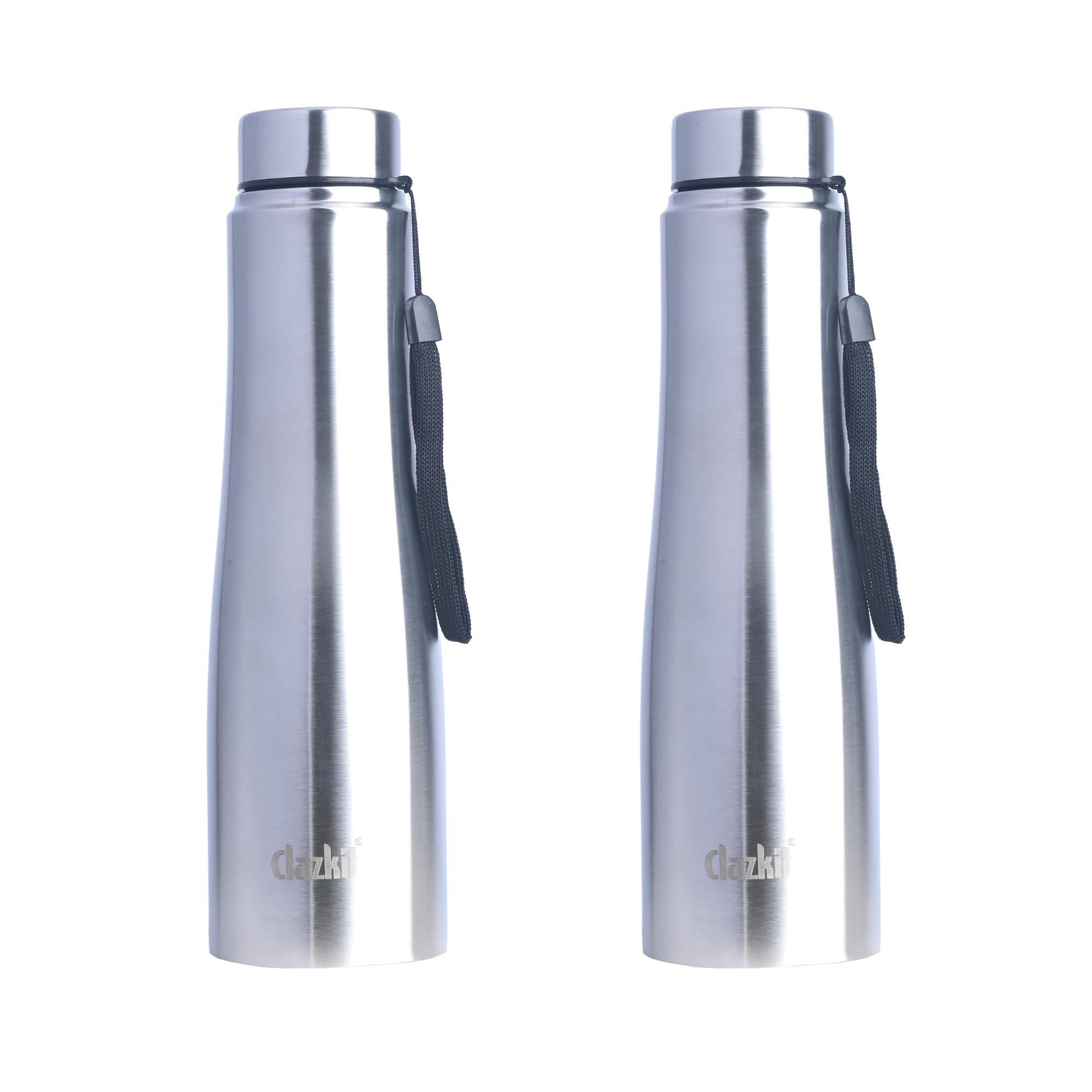 Clazkit Optimus Pro Classic Stainless Steel Water Bottle 1000ml Set of 2|ISI Certified| Leakproof, Rust-Free, BPA-Free, 