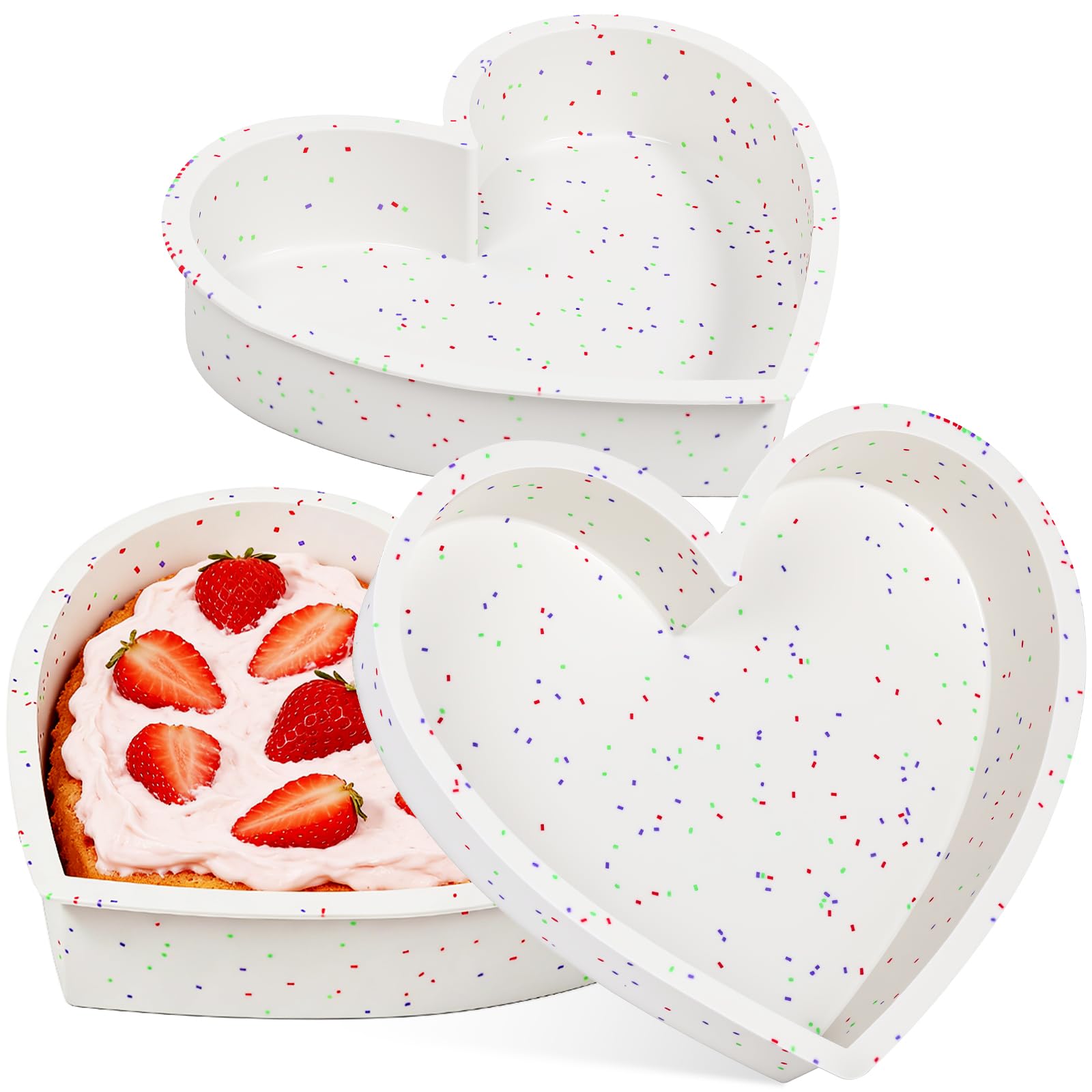 AOTASO Silicone Heart Cake Pan Set
