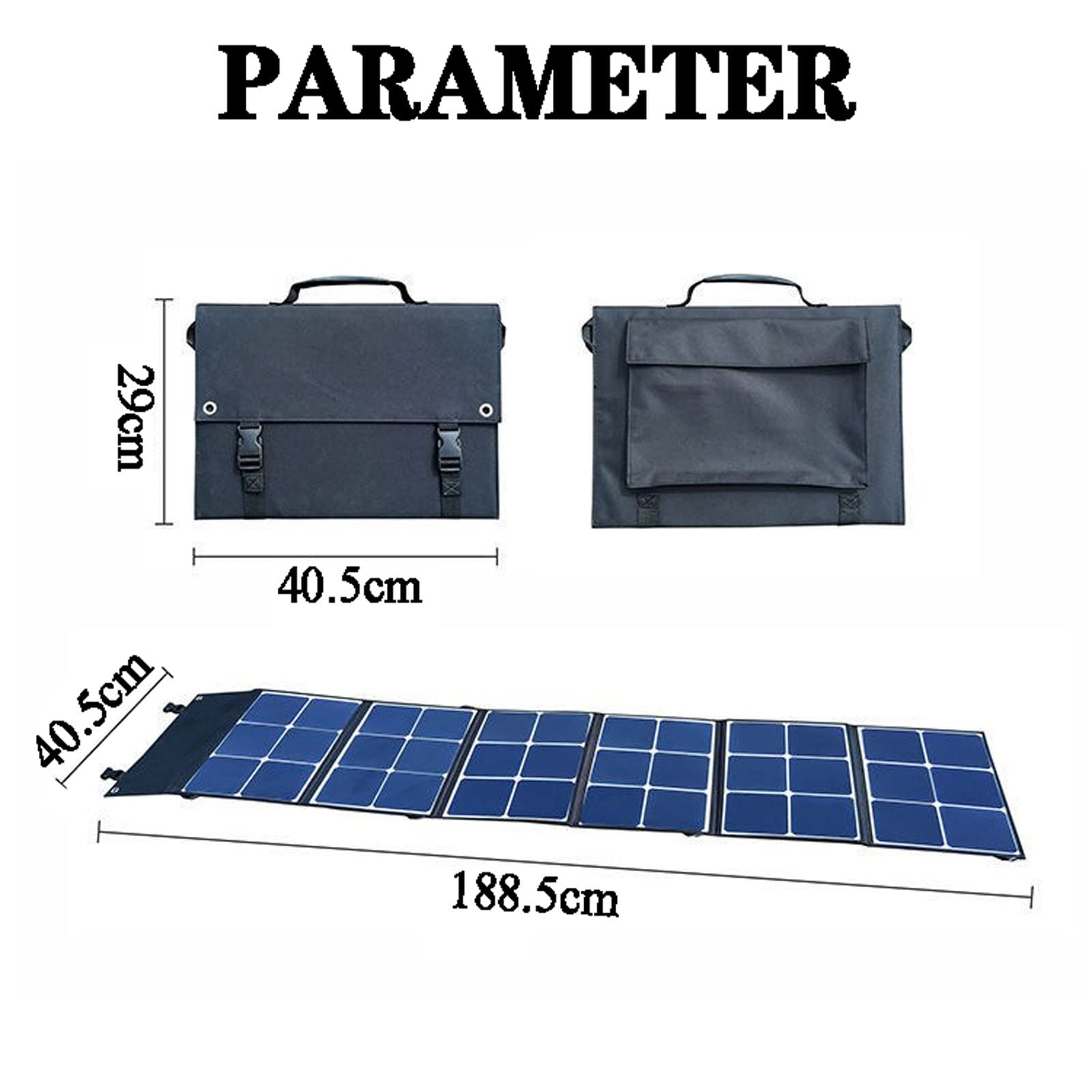 Paneles solares portátiles: cargador solar plegable de 120 W con salidas USB duales para carga de banco de energía, perfecto para acampar al aire libre