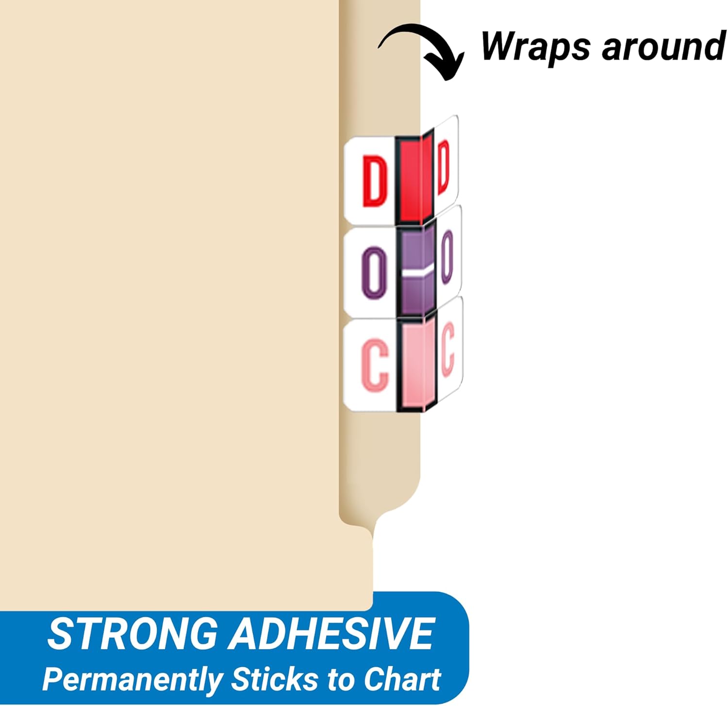 Doctor Stuff - File Folder Labels, Alphabet Letter C, POS 3400 - POAM Series Compatible Alpha Stickers, Pink, 15/16" x 1-5/8", 500/Roll