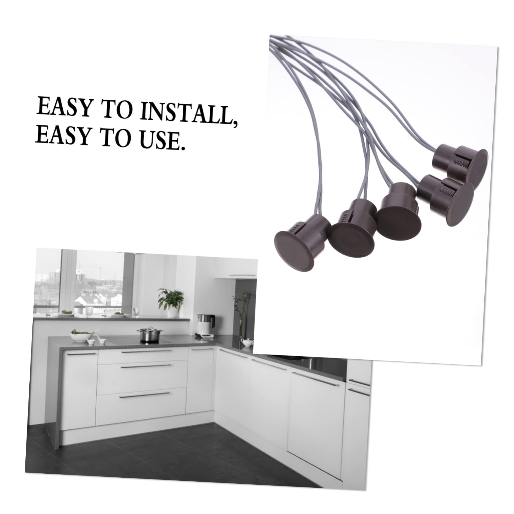 3 Set Sensore Di Contatto Della Porta E Della Finestra Finestre Magnetico Sensori Magnete Interruttori Interruttore Allarme Porta Allarme Di Sicurezza Plastica Black 5 Pezzi*3