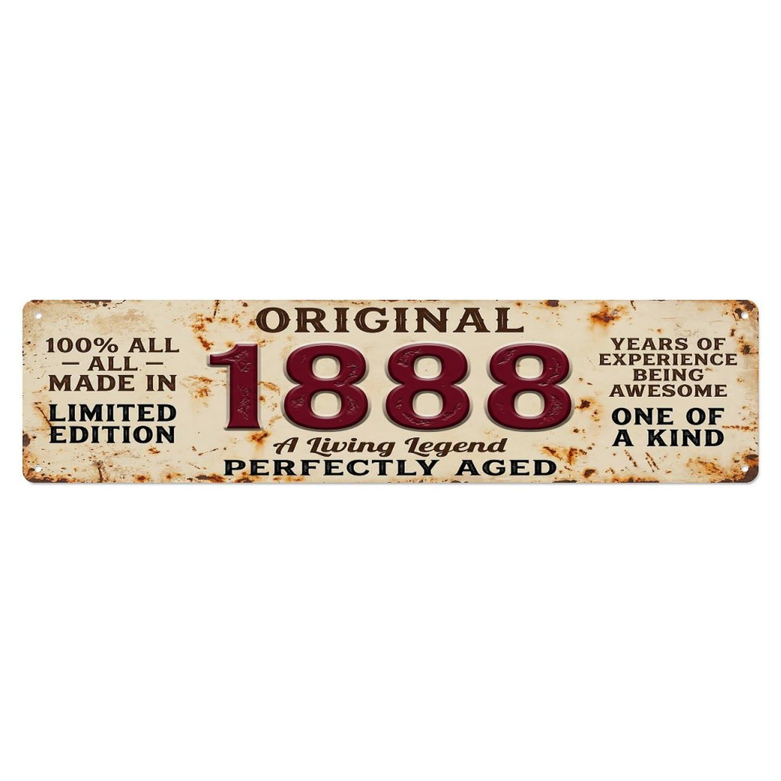 Original 1888 Limited Edition Perfectly Aged Live Legend Metal Tin Sign