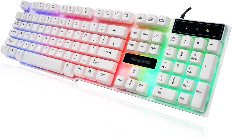 Wired USB Rainbow LED Backlit Gaming Keyboard