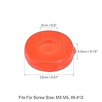 Vista 2 de uxcell 100 tapas de rosca con bisagras de 0.197 in, cubiertas de plástico para tornillos plegables para arandela, cubierta de protección para Rojo