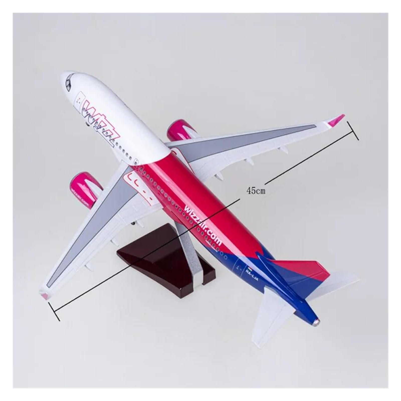 Aviones clásicos Antiguos Avión A320 Neo Wizz Air Airlines, Juguetes Ligeros con Rueda, Tren De Aterrizaje, Modelo De Avión De Resina Fundido A Presión(with Light)